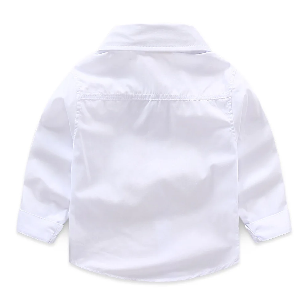Детская одежда; Новинка года; Стильная белая рубашка для мальчиков; детская хлопковая рубашка с длинными рукавами; однотонная белая рубашка для студентов; модный костюм