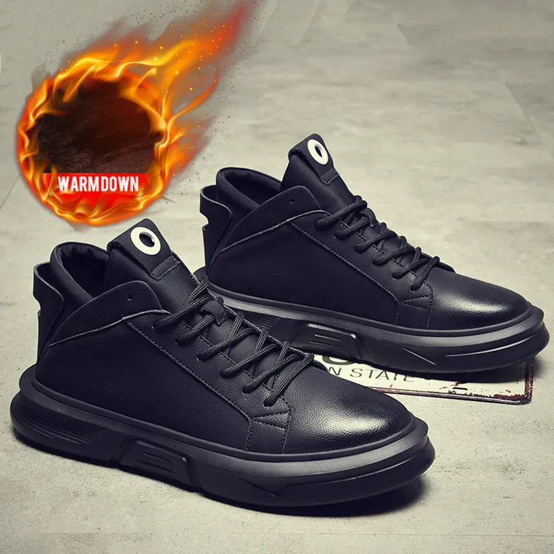  OSCO 2019 men boots winter military black boots men shoes Lace-Up Round Toe high quality size