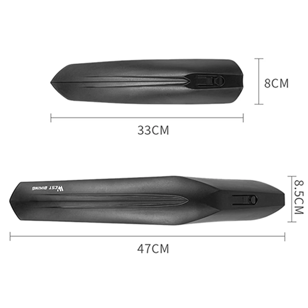 Jeu De Garde-boues Avant Et Arrière Pour VTT 24 Pouces - étanches, En ABS, Noir