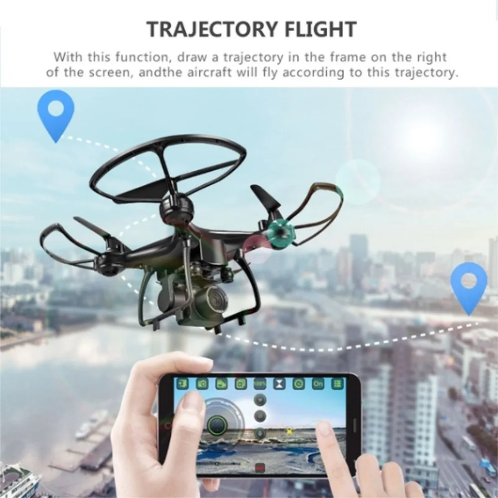 Дроны с камерой HD ESC камера Wi-Fi FPV видео экран передача пользовательский route flight Голосовое управление Радиоуправляемый Дрон игрушечные Квадрокоптеры