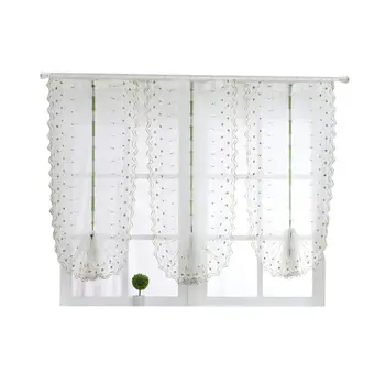 

1pcs Liftable Roman Shades Tap Top Rod Pocket Sheer Balcony Window Curtain Voile