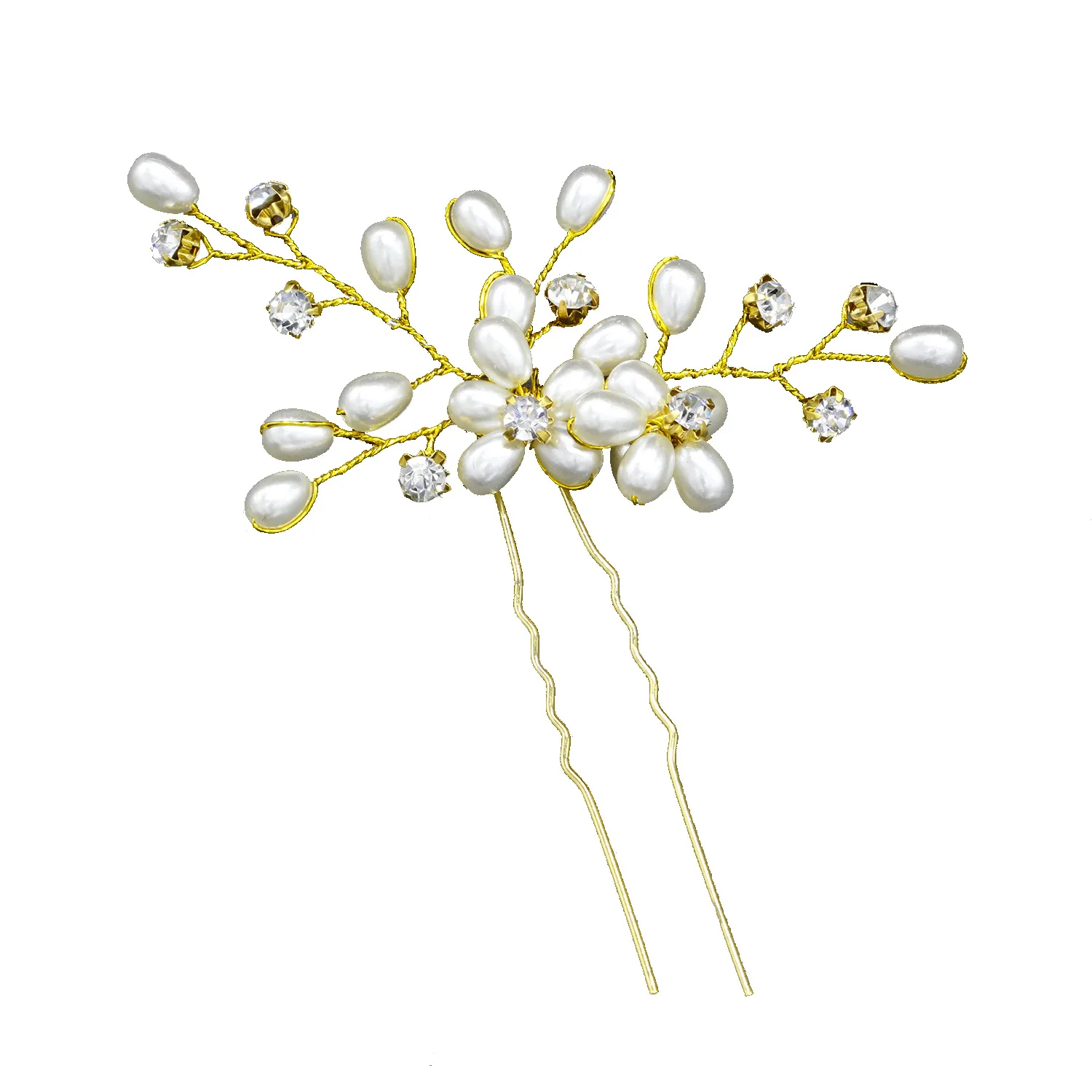 Bride Handmade Hair Accessories Pearl Flower Crystal System Pin Hairpin Headdress Accessories Hair Accessories
