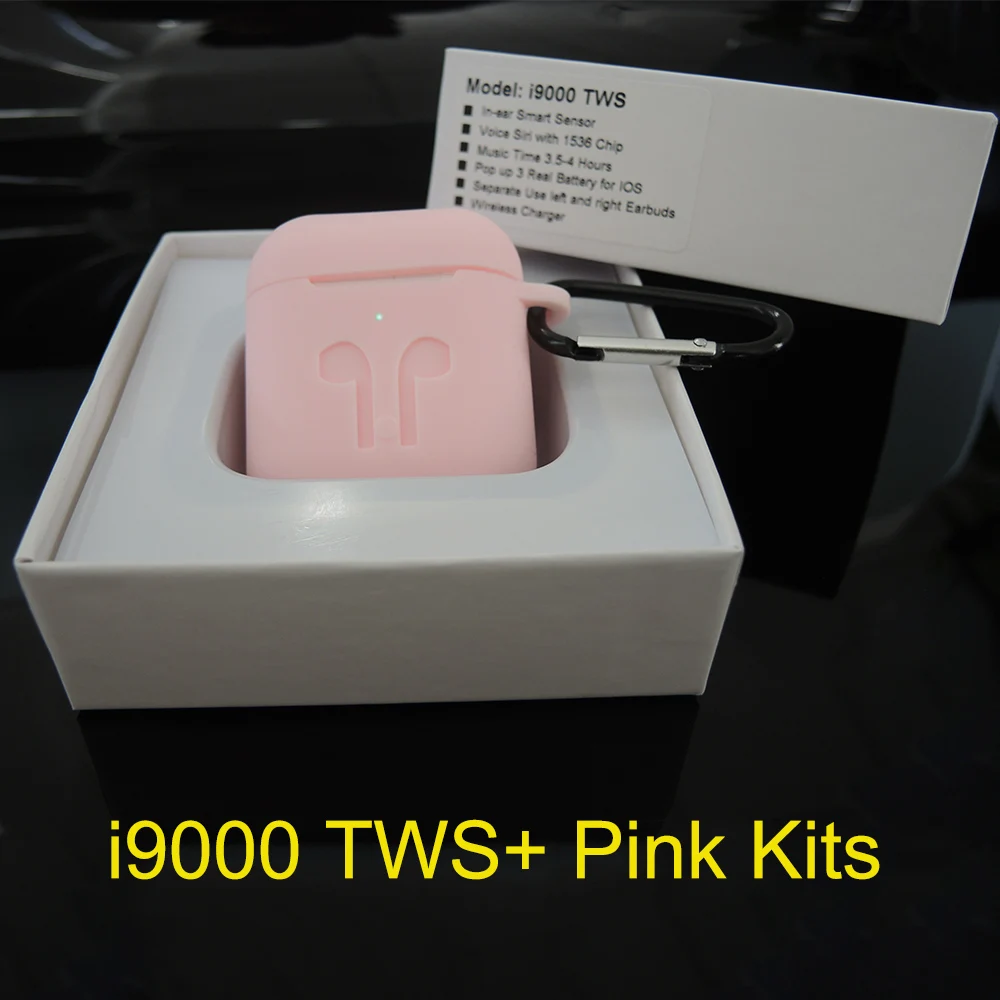 I9000 tws 1:1 Smart sensor Pop Up Беспроводная зарядка Bluetooth наушники Super Bass pk W1 Hi Chip i1000 i2000 i5000 tws - Цвет: i9000 add Pink Kits