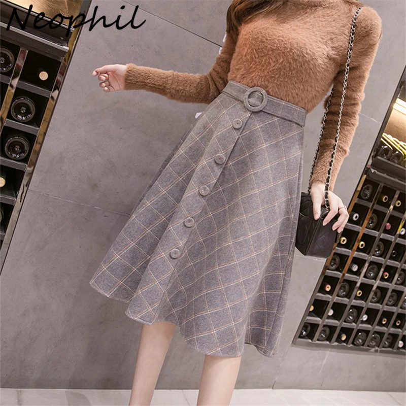 Knee length plaid skirt Clearance