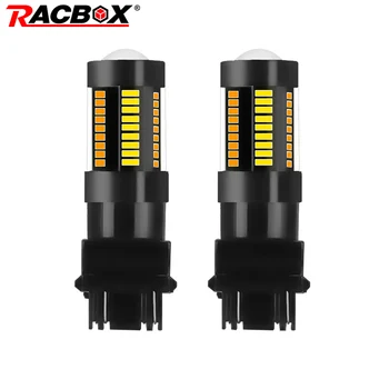 

2Pcs T20 1157 BAY15D P21/5W T25 7443 LED Dual Color 4014 66 SMD Bulbs White Amber LED Car Signal Light Brake Lamp DRL