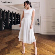Smileven Короткое свадебное платье Robe De Mariee шифоновое сексуальное свадебное платье Бохо кружевное свадебное платье