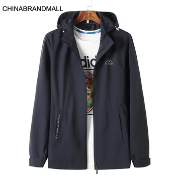 

2020 Autumn Can Detachment With Cap Men Jacket Fat Man Plus Fat Plus Size Loose Leisure Windbreaker Coat