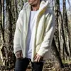 Winter Warm Men Winter Thick Hoodies Tops Fluffy Fleece Fur Jacket Hooded Coat Outerwear Long Sleeve Cardigans ► Photo 2/6