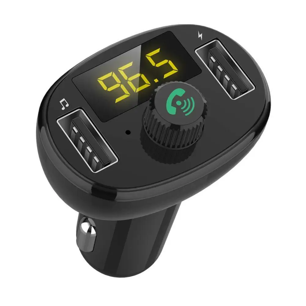 Автомобильный комплект QC3.0 USB Зарядное устройство музыки радио Bluetooth ресивер FM-передатчик fm модулятор громкой связи Bluetooth гарнитура для MP3 плеер - Название цвета: Черный