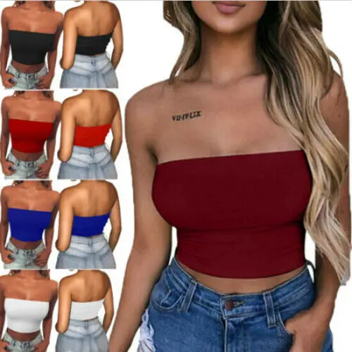 

New Summer Solid Women Sexy Tank Top Bustier Bra Vest Crop Top Bralette Singlet T-Shirt Vintage Sleeveless Top