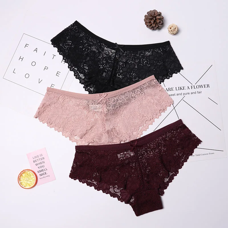 style 21 Сексуальные кружевные трусики, женское модное уютное нижнее белье, соблазнительные Красивые трусы, высокое качество, хлопок, низкая талия, милое женское нижнее белье, 3 шт - Цвет: style 21