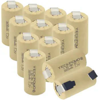 

3000mAh akkumulator SC batteries sub C battery flat top welding tabs NIMH 1.2V soldering tape for bosch for cordless drills