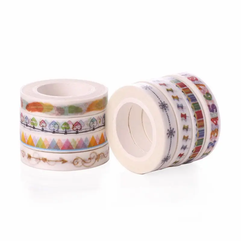 Decorative Rainbow Adhesive Tape Paper Washi Masking Tape Adhesive Tape DIY(Style 7