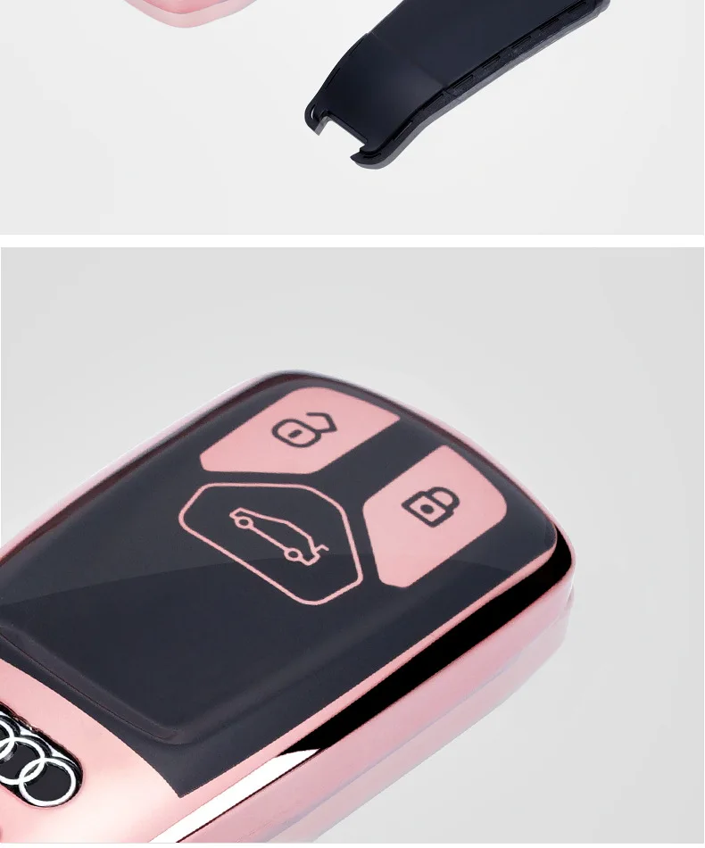 Подходит для Audi Key A6LA4L Key Case A3A5Q3 Q5L Q7 Автомобильный ТПУ чехол для ключей с пряжкой