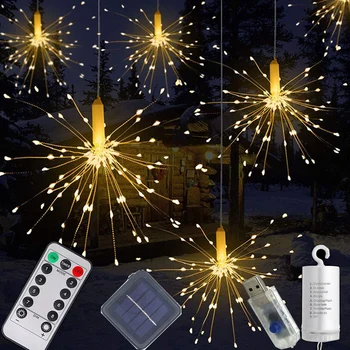 

DIY Fireworks led String lights Garden Decoration Bouquet LED String Christmas Festive Fairy lights Outdoor battery lamps Solar