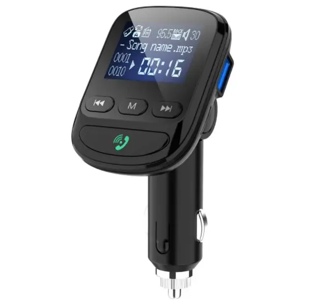 20 штук Bluetooth 5,0 FM модулятор громкой связи Bluetooth гарнитура для Беспроводной автомобильный набор, свободные руки, MP3 радио плеер USB Зарядное устройство QC3.0 12 v-24 v