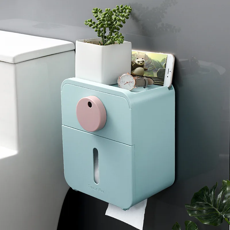 PROD 1005002358409383 New Bathroom wallpaper towel box toilet paper
towel holder kitchen organizer free punching paste waterproof paper
towel rack