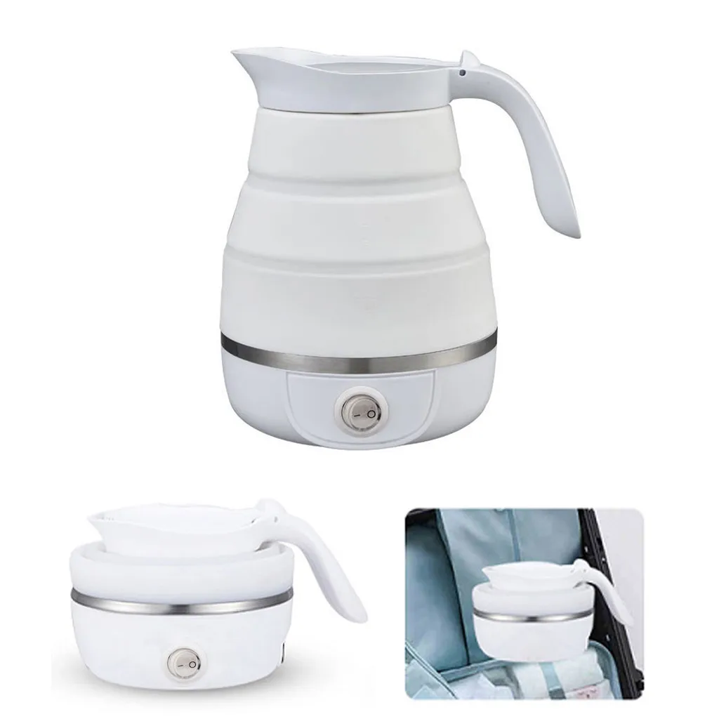

Portable Electric Silicone Collapsible Folding Kettle Kitchen Hob Gas Protection Kettle Teapot For Travel Home coisas de cozinha