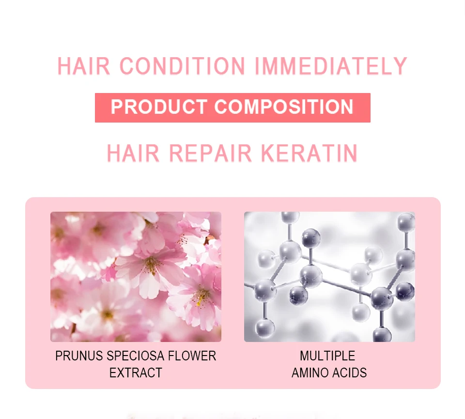 Sevich 30ml Smoothes Cherry Blossom Leave-in Hair Mask Amino acid Hair Care Mask Help Repair Damaged Hair Nourishing Hair Mask