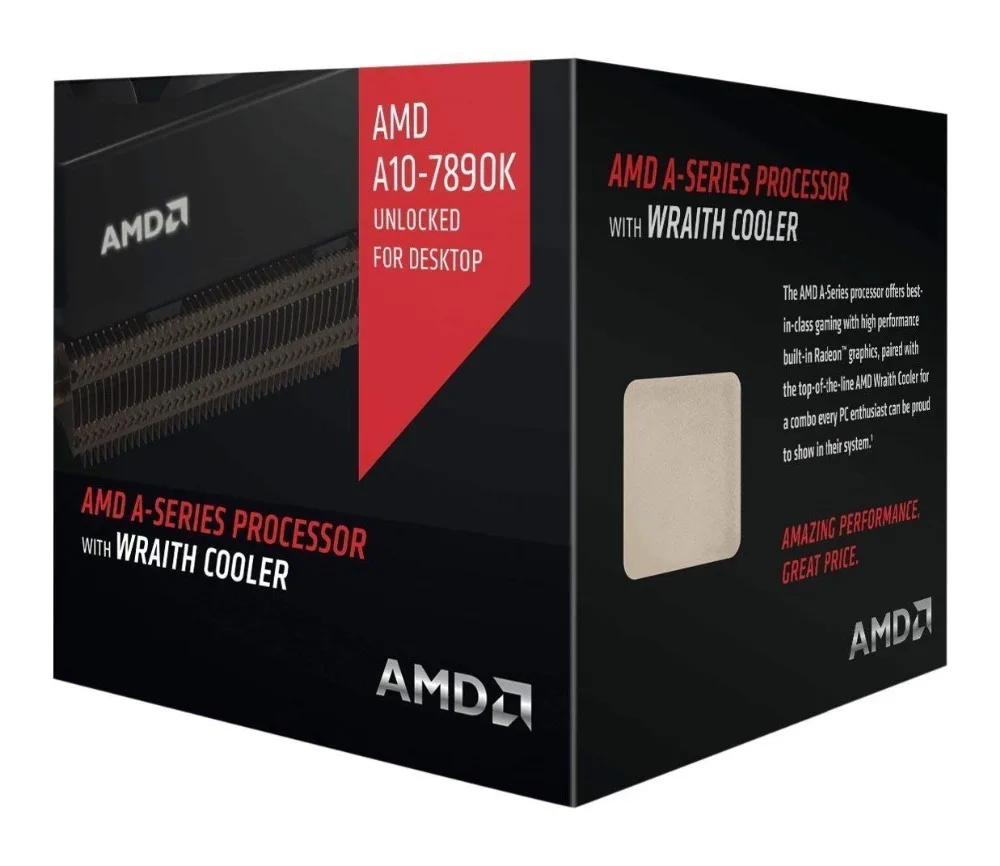 Процессор AMD A10-7890K A10 7890K Процессор четырехъядерный 4,1 ГГц 95 Вт 2 Мб разъем FM2+ кэш Настольный в штучной упаковке с процессором кулер вентилятор