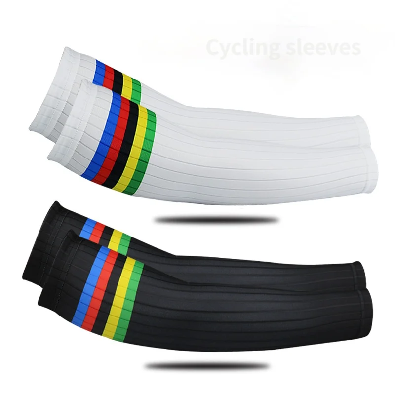 Aero Bike Arm Cover Cuff Cycling Sleeves UV Stripe Running SunscreenSun