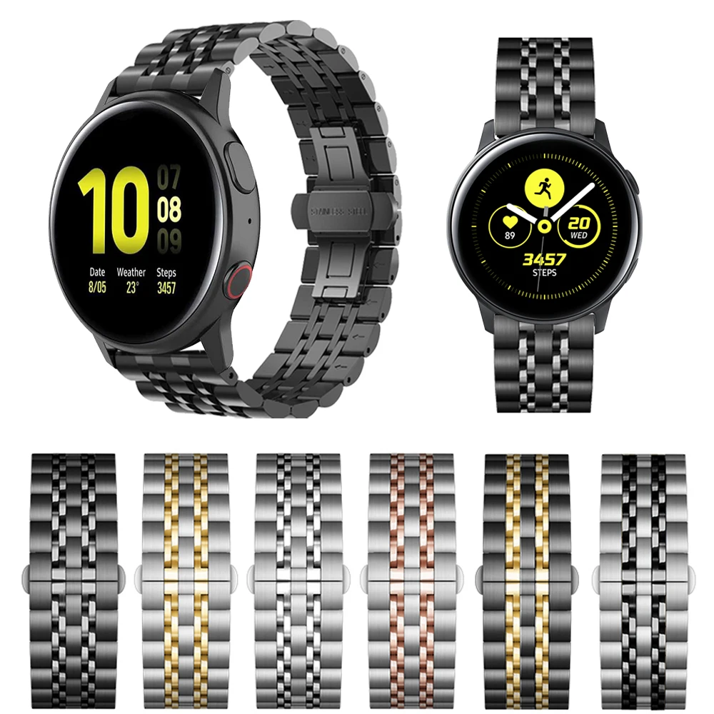 Ремешок из нержавеющей стали для samsung Galaxy Watch Active 2 44 мм 40 мм/42 46 мм браслет для gear Sport/S2 S3 браслет 20 мм 22 мм