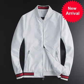 

Jackets Baseball Collar Men Luxury Mesh Contrast Color Design White Mens Jackets And Coats Slim Casual Sport Coat Men 4XL