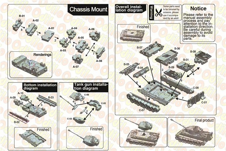 4D Танк модель строительные наборы Военная сборка развивающие игрушки украшения материал пантера Тигр штурм