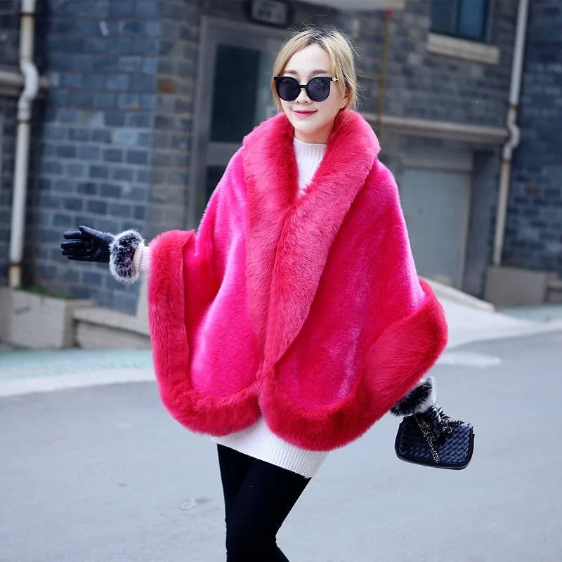 Новинка Yfashion женское модное зимнее пальто из искусственного меха мягкая длинная нежная накидка шаль-85