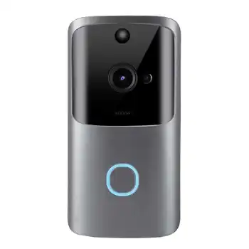 

deurbel met camera Gray Video Doorbell Camera Wireless WiFi Security Phone Bell Intercom 720P (UK 110-240V