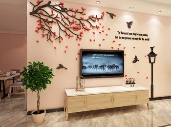 

3D Wall Sticker Romantic Tree Acrylic Wall Stickers Living Room TV 3d Three-dimensional Sofa Background Decoration 2020 Fashion