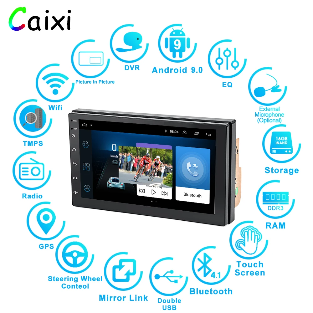 2 Din Android 9.0Car Радио мультимедийный плеер для Nissan Volkswagen TOYOTA Honda KIA Hyundai mazda