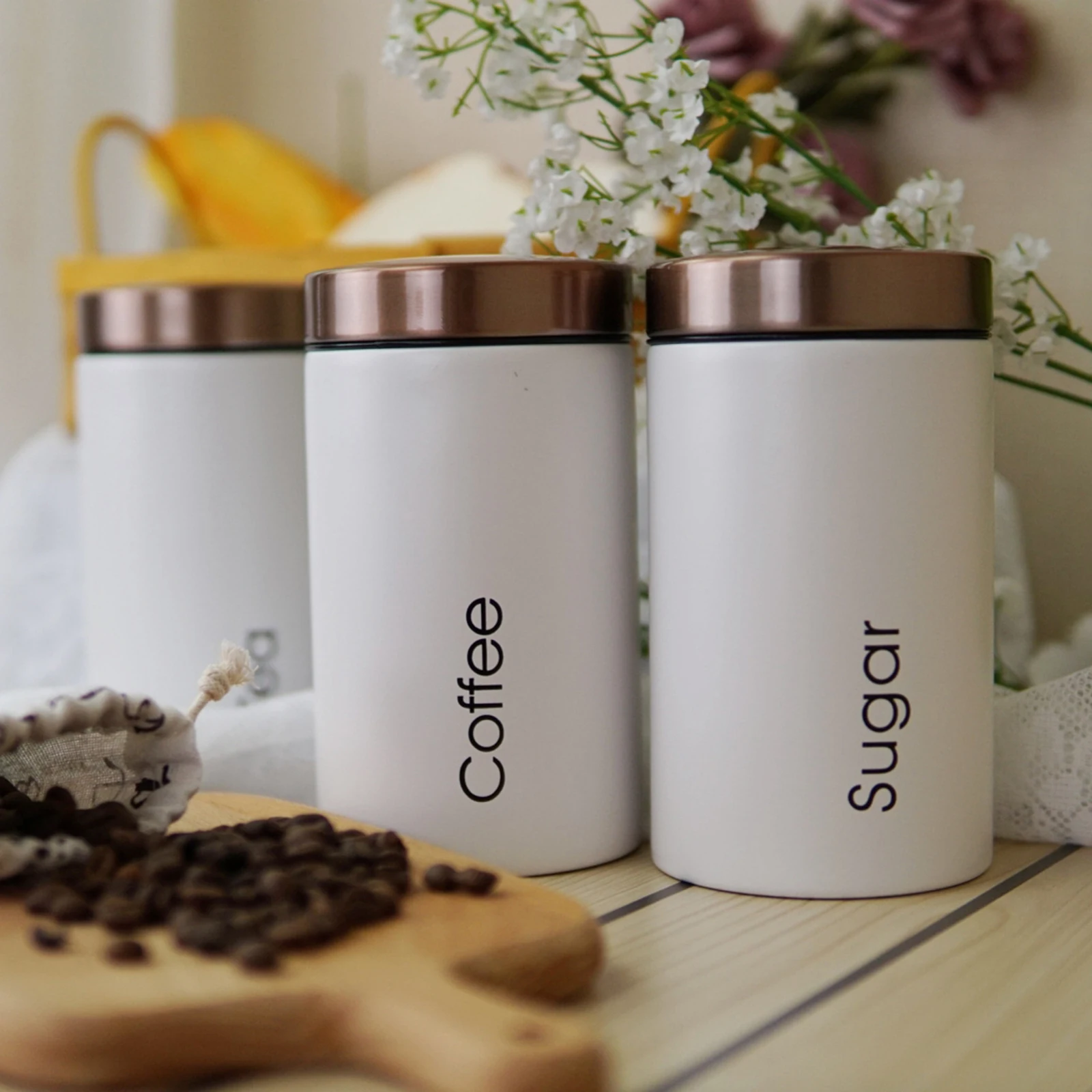 3set of Storage Bottles Metals Canisters Sets for Kitchen Tea Coffee Food Storage box Household Can