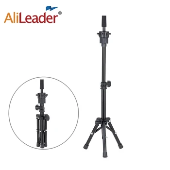 

Alileader 60cm Mini Wig Stand Black Adjustable Display Tripod Training Head Hold Tripod Convenient Desktop Holder