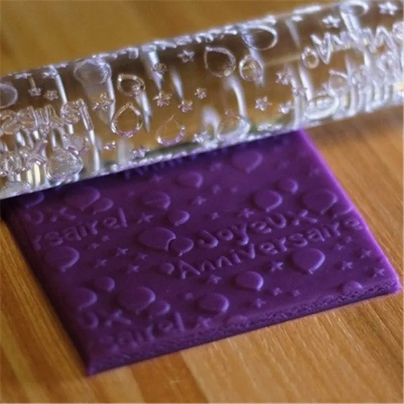Happy birthday Merry Christmas Acrylic Embossed Rolling Pin Transparent Rolling Pin Cake Roller Decorating Pastry Dough Tools03