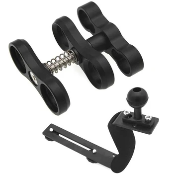 

Single Arm Aluminum Alloy Handle Grip Camera Diving With Ball Butterfly Clip Arm Clamp Mount For Underwater Camera Housings