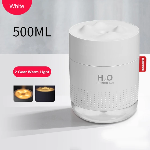 Wireless Air Humidifier USB Portbale Aroma Diffuser 2000mAh Battery Rechargeable Umidificador Essential Oil Humidificador 500ML White