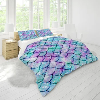 

King Size Bedding Set Home Luxury Duvet Cover Pillowcases Queen Comforter Color Scales Designer Children Cool Health Quality