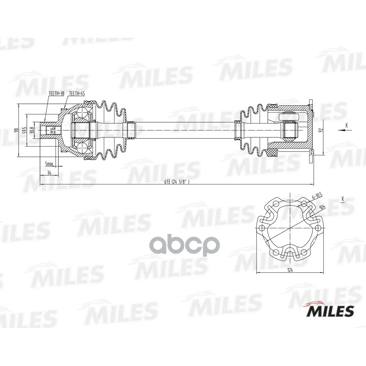 Привод В Сборе Audi A4 Ii 1.8t-3.0 00-05 Прав. Abs Miles Gc02007 Miles арт. GC02007