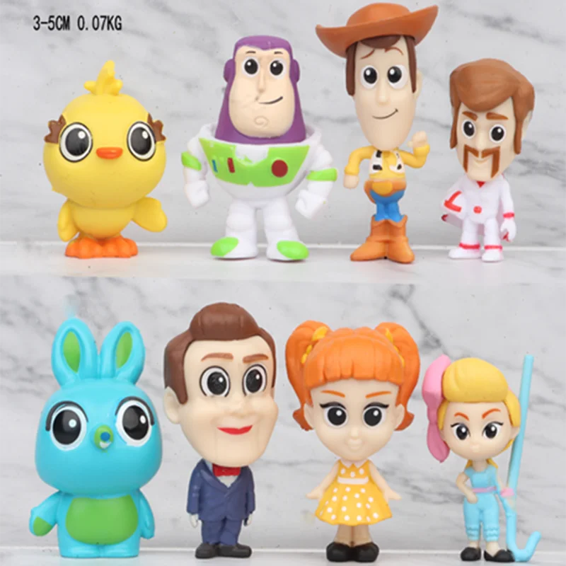 FUNKO POP фигурки ролик из мультфильма «История игрушек», на возраст 4, 6 шт./компл. Вуди Базз Лайтер Джесси Forky ПВХ фигурка Модель Рисунок подарок для детей игрушки куклы - Цвет: 8pcs set-HF