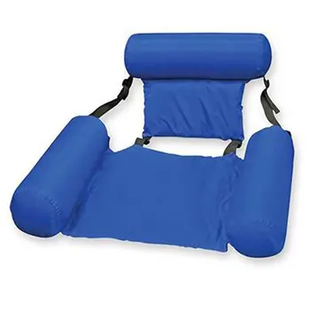 

Water lounge chair swimming pool inflatable floating chair foldable summer backrest floating drainage on inflatable hammock