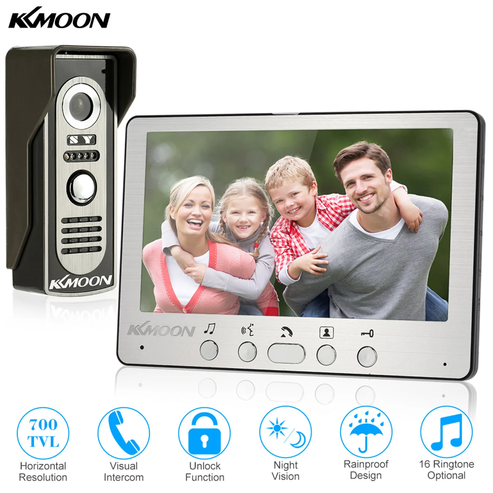 Tanie KKmoon Video Door System telefoniczny domofon wizyjny dzwonek aluminiowy Panel