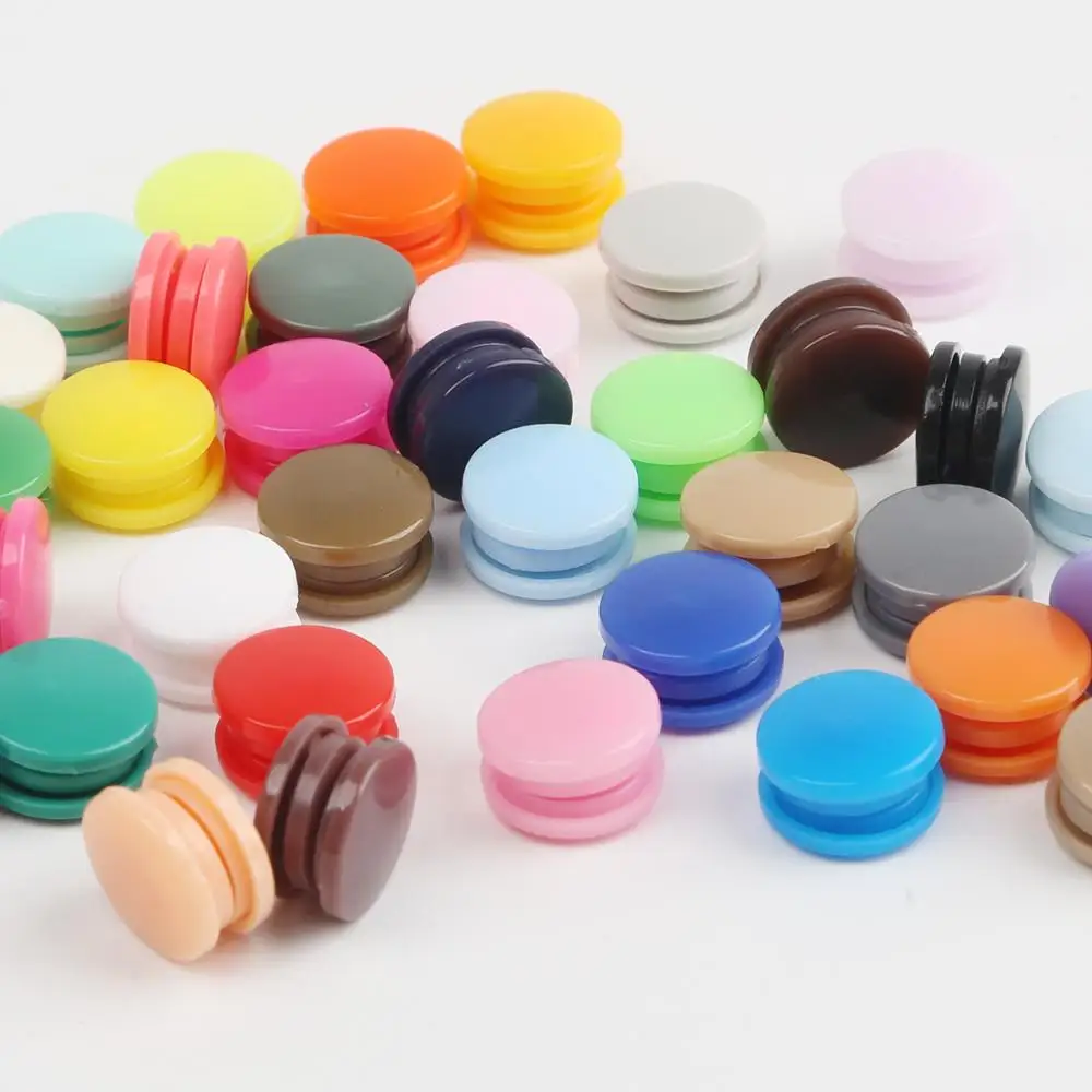 20 Sets of T5 12mm Round Plastic Snap Button Fasteners for Garments, Baby Clothes, and Quilts