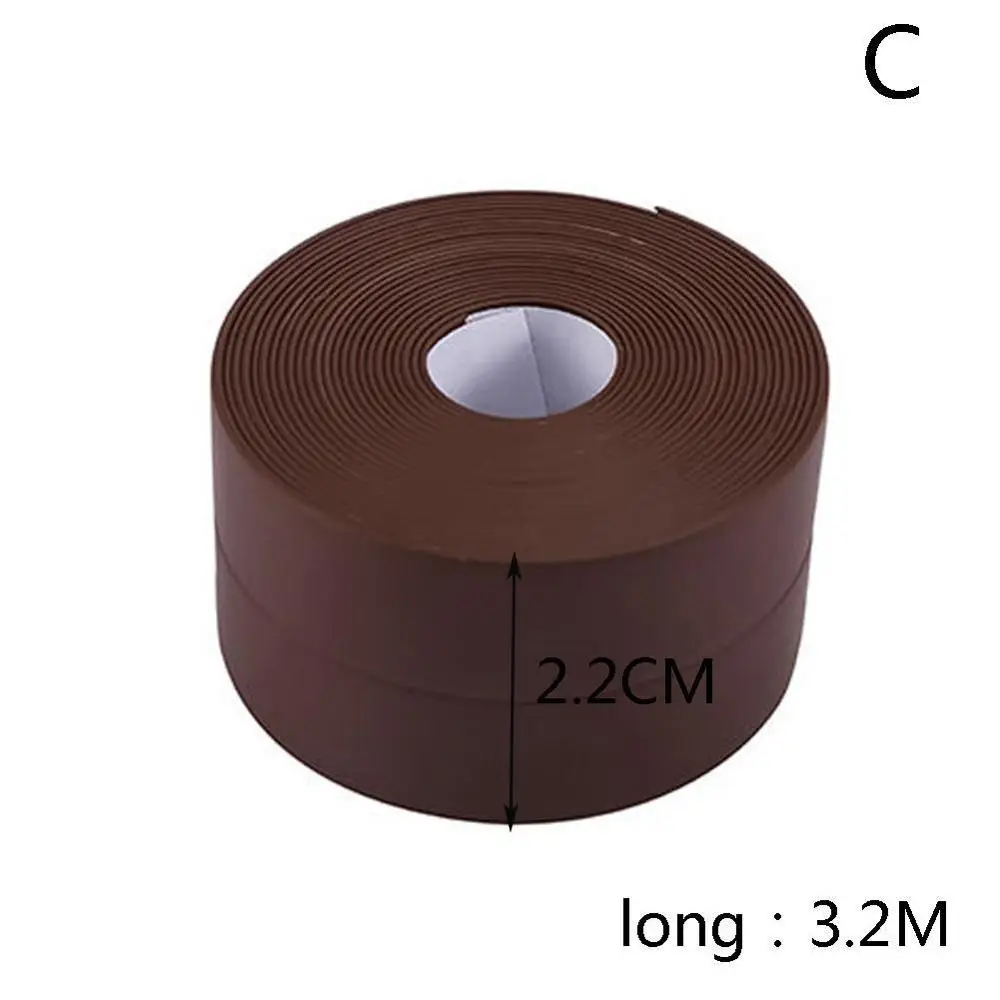 C 3.2mx2.2cm Плотная полоска для ванной стены ванной комнаты 7 цветов клейкая кухня и самоклеющаяся 3,2 м уплотнительная Mildewproof лента Водонепроницаемый ремонт - Цвет: C 3.2mx2.2cm