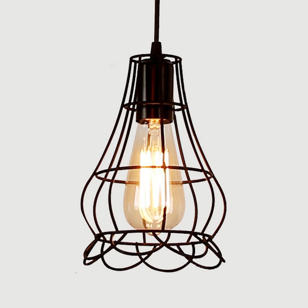 Gaiola de Ferro Lâmpada do Teto Moderno Lustre Retro Conciso Estilos Ajustável Metal Pendurado Luminária Interior Abajur 9 8 Cheap Luzes de teto