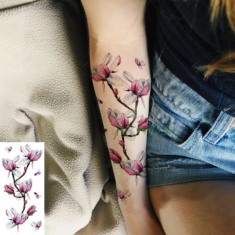 Водонепроницаемый временная татуировка наклейка красивый цветок поддельные тату флэш-тату Рука ноги плечо Тато для девушек женщин мужчин - Цвет: Зеленый