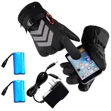 Battery Powered Heated Skiing Gloves Warmer Waterproof Insulated Night Reflective Back Touch Screen Motorcycle Heating Gloves US