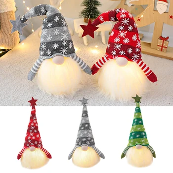 

Home Decor Bedroom Gift Christmas Gnome Light Holiday Scandinavian Ornaments Faceless Battery Powered Cute Nordic Plush Doll