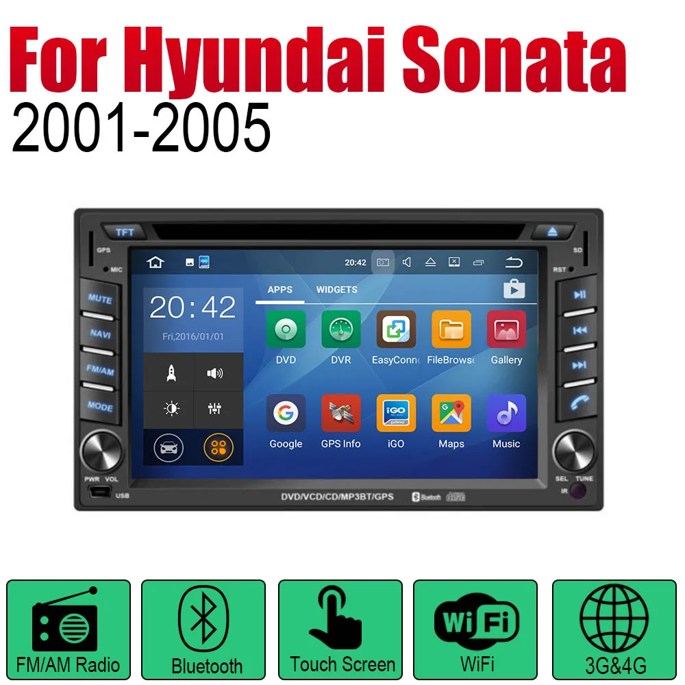 Standard machine ZaiXi Android 2 Din автомобильное радио, dvd ДЛЯ hyundai Sonata V6 Gold 2001~ 2005 автомобильный мультимедийный плеер gps навигационная система Радио стерео - Цвет: Standard machine