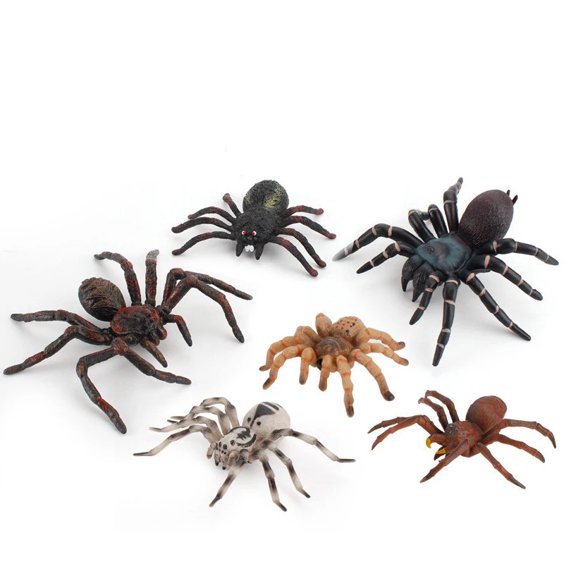 Simulation Animals Insect Solid Model Tarantula Black Spider Halloween Tricky Prank Scary Funny Action Figures Educational Toys